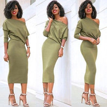 Load image into Gallery viewer, Women Ladies Dresses One Shoulder Summer Split Long Maxi Ladies Party Beach Casual Dress Women Clothing