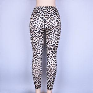 NORMOV New Workout Leggings Women Sexy High Waist Female Clothing Leopard Printed Leggins Push Up Fitness Leggings Femme