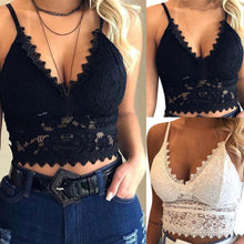 Load image into Gallery viewer, Plus Size Lace Vest Summer Top Wireless Bra Crop Top Women Lingerie Sexy V-Neck Tank Top Tee Crop Top feminino sexy bra