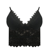 Load image into Gallery viewer, Plus Size Lace Vest Summer Top Wireless Bra Crop Top Women Lingerie Sexy V-Neck Tank Top Tee Crop Top feminino sexy bra