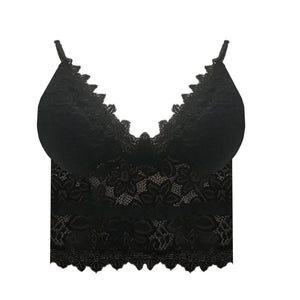 Plus Size Lace Vest Summer Top Wireless Bra Crop Top Women Lingerie Sexy V-Neck Tank Top Tee Crop Top feminino sexy bra