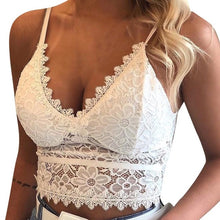 Load image into Gallery viewer, Plus Size Lace Vest Summer Top Wireless Bra Crop Top Women Lingerie Sexy V-Neck Tank Top Tee Crop Top feminino sexy bra