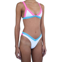 Load image into Gallery viewer, 2020 Solid Push Up Patchwork Brazilian Bathing Suit Swim Wear