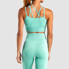 Load image into Gallery viewer, 2PCS Seamless Yoga Suits Women Energy Gym Fitness Clothing High Waist Leggings Bra Yoga Sets Training Sport Running Sport