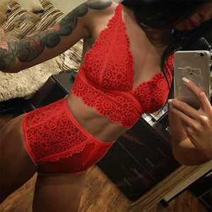 High Quality White Bra Set Push Up Seamless Embroidery Lace Sexy Lingerie Plus Size Women Transparent Underwear Set