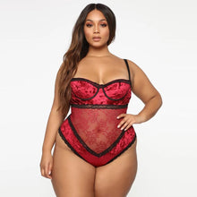 Load image into Gallery viewer, Women&#39;s lingerie Sexy One Piece Women Velvet Lace Teddy Underwire Lingerie Jumpsuit Underwear Bodysuit Lenceria bralette лифчик