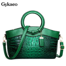 Load image into Gallery viewer, Gykaeo Luxury Handbags Women Bags Designer Crocodile Woman Leather Handbag Ladies Green Party Tote Shoulder Bags Sac A Main 2020