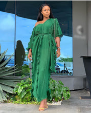 Load image into Gallery viewer, 2020 new summer elegent  style african women v-neck plus size long dress