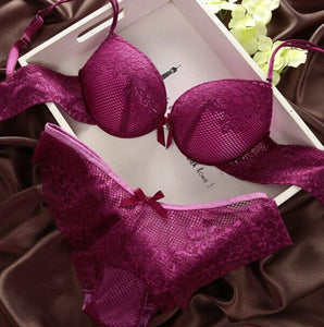 Details about New Womens Sexy Underwear Satin Print Lace Embroidery Bra Sets Panties BC Cup