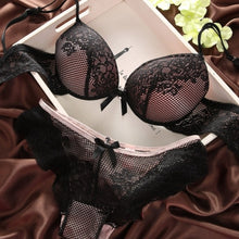 Load image into Gallery viewer, Details about New Womens Sexy Underwear Satin Print Lace Embroidery Bra Sets Panties BC Cup