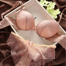 Load image into Gallery viewer, Details about New Womens Sexy Underwear Satin Print Lace Embroidery Bra Sets Panties BC Cup