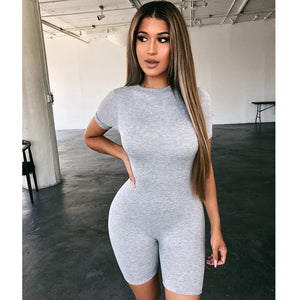 2020 Sexy Zipper Neck Playsuit Fitness Tights Crop Jumpsuits Costume Yoga Sport Suit Gym One Piece Bodysuit Tracksuit For Women