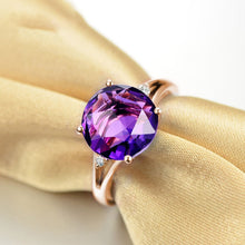 Load image into Gallery viewer, SLFD Natural Amethyst 18K Pure Gold 2020 New Hot Selling Top Ring Women Heart Shape Ring  For Ladies  Woman Genuine Jewelry