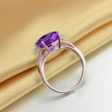 Load image into Gallery viewer, SLFD Natural Amethyst 18K Pure Gold 2020 New Hot Selling Top Ring Women Heart Shape Ring  For Ladies  Woman Genuine Jewelry