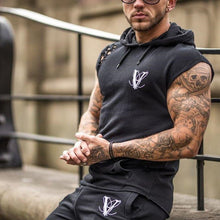 Load image into Gallery viewer, GITF 2019 new Hip hop Hole men sports sets gym Running training suit male street clothing Running Fitness 2-piece sets men