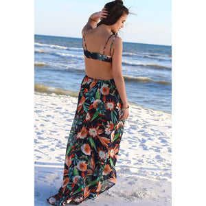 Maxi Dress Lace Up Summer Irregular Backless Beach Long Summer Bohemian Dress