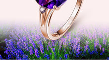 Load image into Gallery viewer, SLFD Natural Amethyst 18K Pure Gold 2020 New Hot Selling Top Ring Women Heart Shape Ring  For Ladies  Woman Genuine Jewelry