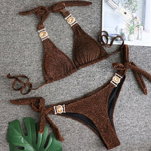 Load image into Gallery viewer, Rhinestone Crystal Diamond Metal Chain Luxury Aristocratic Swimming Suit