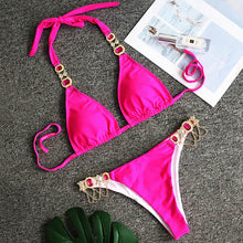 Load image into Gallery viewer, Rhinestone Crystal Diamond Metal Chain Luxury Aristocratic Swimming Suit