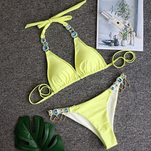 Load image into Gallery viewer, Rhinestone Crystal Diamond Metal Chain Luxury Aristocratic Swimming Suit