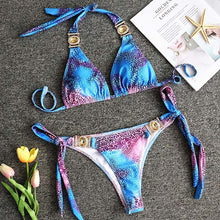 Load image into Gallery viewer, Rhinestone Crystal Diamond Metal Chain Luxury Aristocratic Swimming Suit