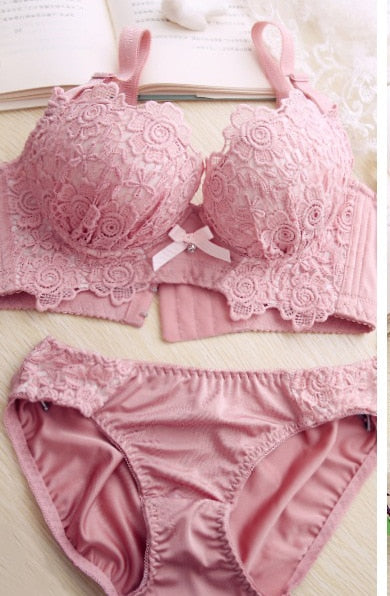 Push Up Bra Set Sexy Lingerie Underwear Women Panties And Bralette Underclothes Female Underwear  Embroidery Cotton Bralet Set