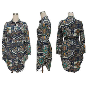 Muslim Women Long Sleeve Printed Top Long Shirt Tops Abaya Turkey T-Shirt Arab Dubai Fashion Islamic Casual Plus Size