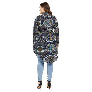 Muslim Women Long Sleeve Printed Top Long Shirt Tops Abaya Turkey T-Shirt Arab Dubai Fashion Islamic Casual Plus Size