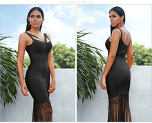 Load image into Gallery viewer, Adyce 2020 New Summer Women Fringe Bandage Dress Vestidos Sexy Sleeveless Tassel Bodycon Club Midi Celebrity Evening Party Dress