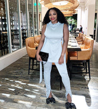 Load image into Gallery viewer, ANJAMANOR Lace Up Bodycon Bandage Sexy 2 Piece Set Women Two Piece Ruched Pants Outfits Clubwear Matching Sets 2020 D64-AF97