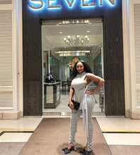 Load image into Gallery viewer, ANJAMANOR Lace Up Bodycon Bandage Sexy 2 Piece Set Women Two Piece Ruched Pants Outfits Clubwear Matching Sets 2020 D64-AF97