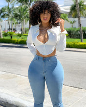 Load image into Gallery viewer, ANJAMANOR Sexy Womens Tops and Blouses Open Back Long Sleeve Crop Top Shirts Spring 2020 Casual Clothing Plus Sizes D48-AZ43