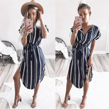 Load image into Gallery viewer, Aachoae 2020 Women Midi Party Dresses Geometric Print Summer Boho Beach Dress Loose Batwing Sleeve Dress Vestidos Plus Size