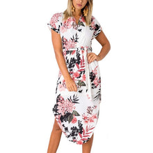 Load image into Gallery viewer, Aachoae 2020 Women Midi Party Dresses Geometric Print Summer Boho Beach Dress Loose Batwing Sleeve Dress Vestidos Plus Size