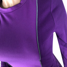 Load image into Gallery viewer, Echoine Autumn Long Sleeve Tops Patchwork Mini Skirt Set Purple Two Piece Set Sexy Skinny Women Tracksuit White Club Outfits