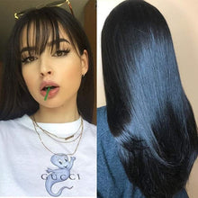 Load image into Gallery viewer, 150% Brazilian Virgin Straight Human Hair Wigs With Bangs Pre Plucked For Women 28 Inch Long Wig None Lace Wig Full Machine Wig