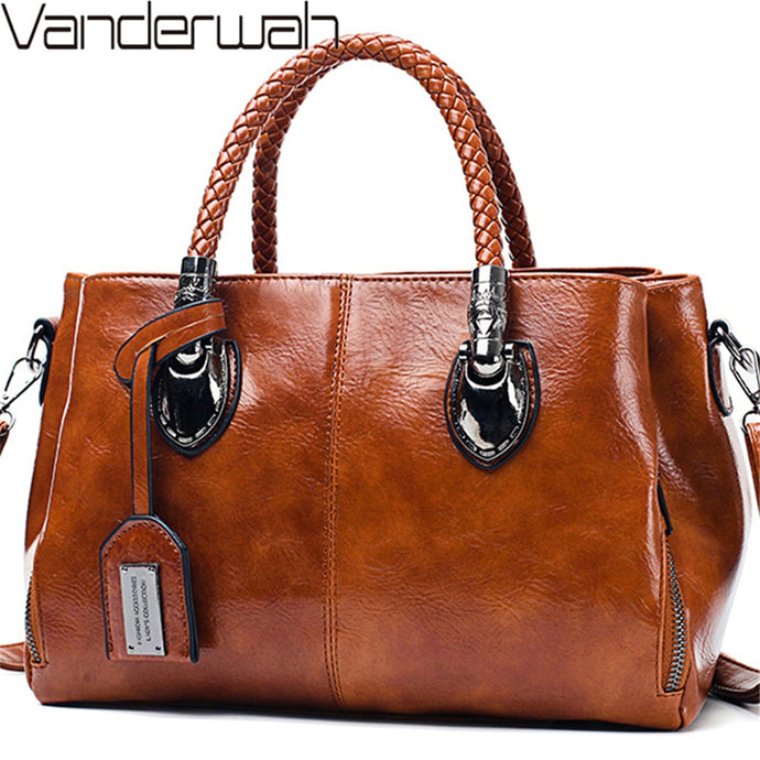 Vintage Oil Wax leather luxury handbags women bags designer ladies hand bags for women 2020 bag sac a main Femme Bolsa Feminina