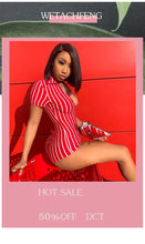 Load image into Gallery viewer, Fashion Women&#39;s Sexy  High Waist Striped Romper Jumpsuit Zipper Biker Shorts Pants Bodysuit Sport  Plus Size Overalls Clothing