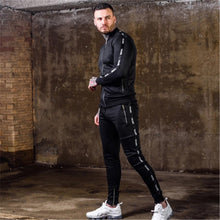 Load image into Gallery viewer, 2019 New Men Sets Fashion Sporting Suit Brand Patchwork Zipper Sweatshirt +Sweatpants Mens Clothing 2 Pieces Sets Slim Tracksuit