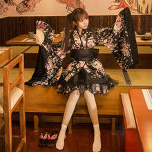 Load image into Gallery viewer, Teen Girls Japanese Lolita Costumes Kimono Dress Clothing Floral Floral National Gothic JK Suit Halloween Cosplay Woman Yukata