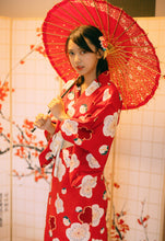 Load image into Gallery viewer, Japanese Girl Geisha Clothing Woman Kimono Dress Split Sakura Print V-neck Sexy Yukata Wedding Party Photography Performance