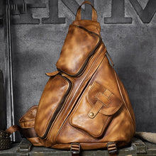 Load image into Gallery viewer, Men Messenger Bag Genuine Leather Cowhide Vintage handmade Crossbody Shoulder Bag Women Sling Chest Bag heuptas bandolera hombre