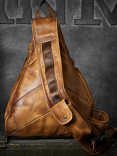Load image into Gallery viewer, Men Messenger Bag Genuine Leather Cowhide Vintage handmade Crossbody Shoulder Bag Women Sling Chest Bag heuptas bandolera hombre