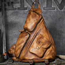 Load image into Gallery viewer, Men Messenger Bag Genuine Leather Cowhide Vintage handmade Crossbody Shoulder Bag Women Sling Chest Bag heuptas bandolera hombre