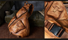Load image into Gallery viewer, Men Messenger Bag Genuine Leather Cowhide Vintage handmade Crossbody Shoulder Bag Women Sling Chest Bag heuptas bandolera hombre
