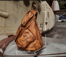 Load image into Gallery viewer, Men Messenger Bag Genuine Leather Cowhide Vintage handmade Crossbody Shoulder Bag Women Sling Chest Bag heuptas bandolera hombre