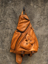 Load image into Gallery viewer, Men Messenger Bag Genuine Leather Cowhide Vintage handmade Crossbody Shoulder Bag Women Sling Chest Bag heuptas bandolera hombre