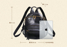 Load image into Gallery viewer, Vintage cow leather women small backpack teenager school bags high quality