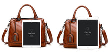 Load image into Gallery viewer, Boston Crossbody Bags for Women 2020 Tote Shouler Bag Luxury Handbags Women Bags Designer Famous Brand Oil Wax Leather Rivet Bag
