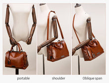 Load image into Gallery viewer, Boston Crossbody Bags for Women 2020 Tote Shouler Bag Luxury Handbags Women Bags Designer Famous Brand Oil Wax Leather Rivet Bag